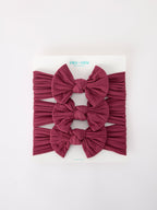Baby Girl Bow Headband Same Color 3 Piece Set