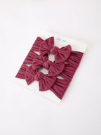 Baby Girl Bow Headband Same Color 3 Piece Set