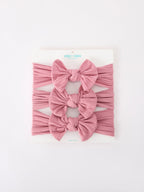 Baby Girl Bow Headband Same Color 3 Piece Set