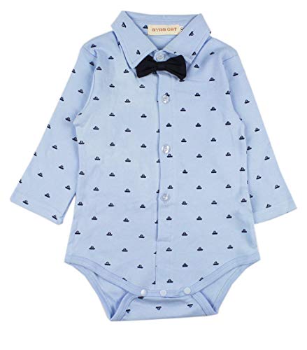 stylesilove Infant Toddler Baby Boys Blue Romper, Pants, Vest and Hat 4-Piece Gentlemen Formal Wear Clothing Set