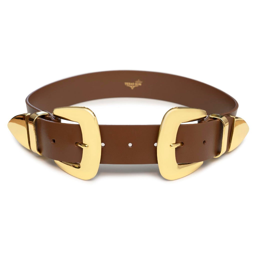 Double Buckle Western Waist Belt for Women