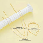 3pcs Heart Necklace & Bracelet Set for Women