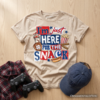 Baseball Snacks Kids T-Shirt, Here For The Food Graphic Tee for Youth Boys