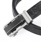 New Leather Durable Men Ratchet Crocodile Belt Automatic Buckle Straps
