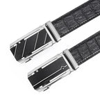 New Leather Durable Men Ratchet Crocodile Belt Automatic Buckle Straps
