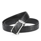 New Leather Durable Men Ratchet Crocodile Belt Automatic Buckle Straps