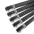 New Leather Durable Men Ratchet Crocodile Belt Automatic Buckle Straps