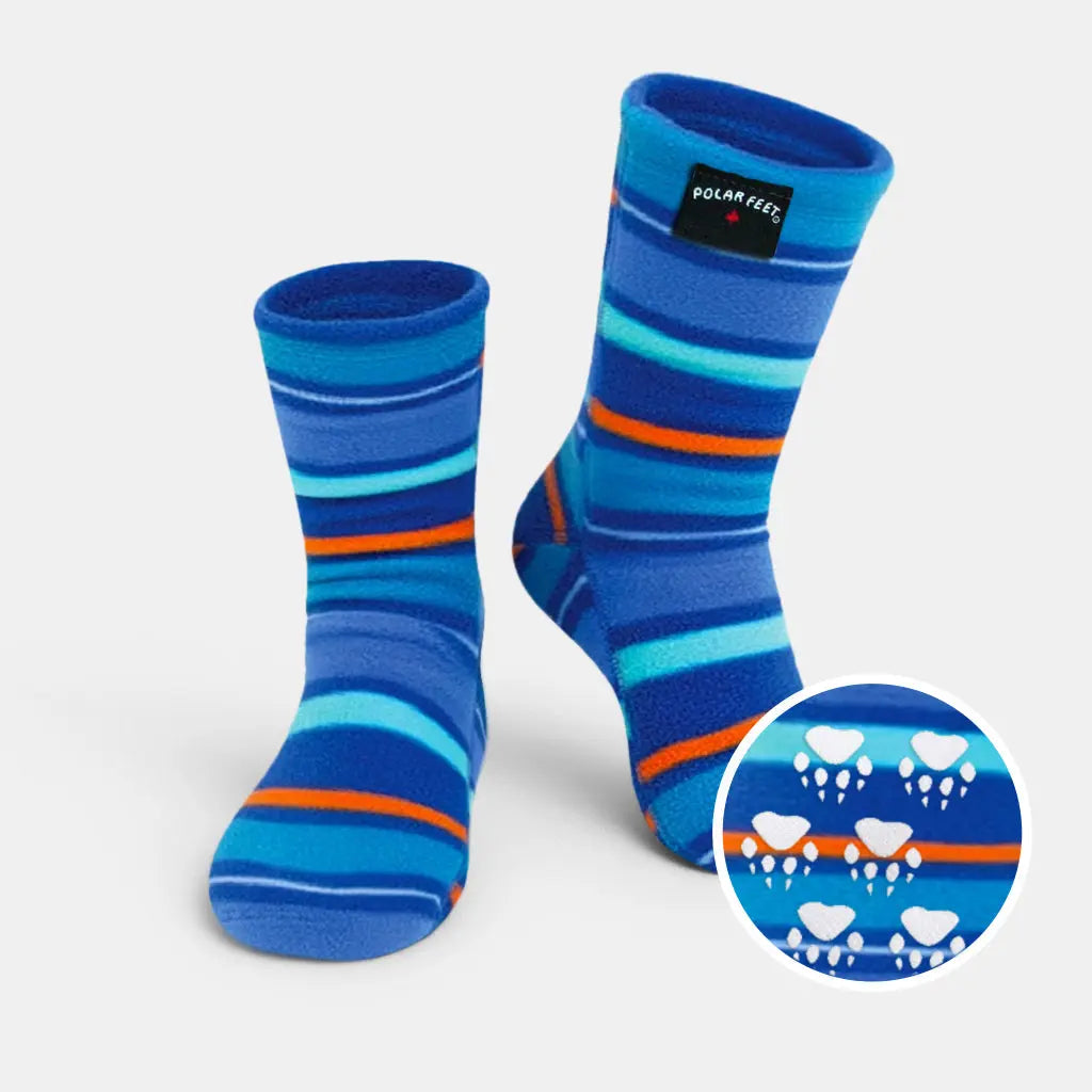 Kids' Nonskid Fleece Socks - Jazz Stripes