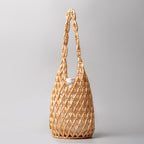 Women's Hollow Hand-woven Design Wooden Bead Summer Handbags