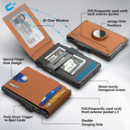 Men's High-grade Large Capacity Swiping Flip Metal Men's Wallets