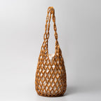 Women's Hollow Hand-woven Design Wooden Bead Summer Handbags