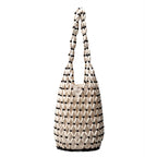 Women's Hollow Hand-woven Design Wooden Bead Summer Handbags