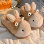 Cartoon Cotton Slippers for Women – Warm Waterproof Thick Sole Indoor Winter House Shoes