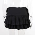 Streetwear Mall Goth Skirt Women Harajuku Y2k E-girl High Waist Bandage Mini Skirt Dark Gothic Punk Emo Alt Club Wear