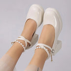New Women Pumps Shoes Fashion Cross Strap Ladies Shallow Dress Mary Jane Shoes Female Elegant High Heel Footwear Platform Heels