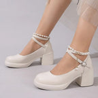 New Women Pumps Shoes Fashion Cross Strap Ladies Shallow Dress Mary Jane Shoes Female Elegant High Heel Footwear Platform Heels