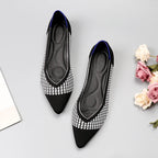 Women's Shoes Mesh Breathable Pointed Toe Flat 2026 Fashion Soft Bottom Knitted Shoes Female Casual Slip on Footwear Loafers