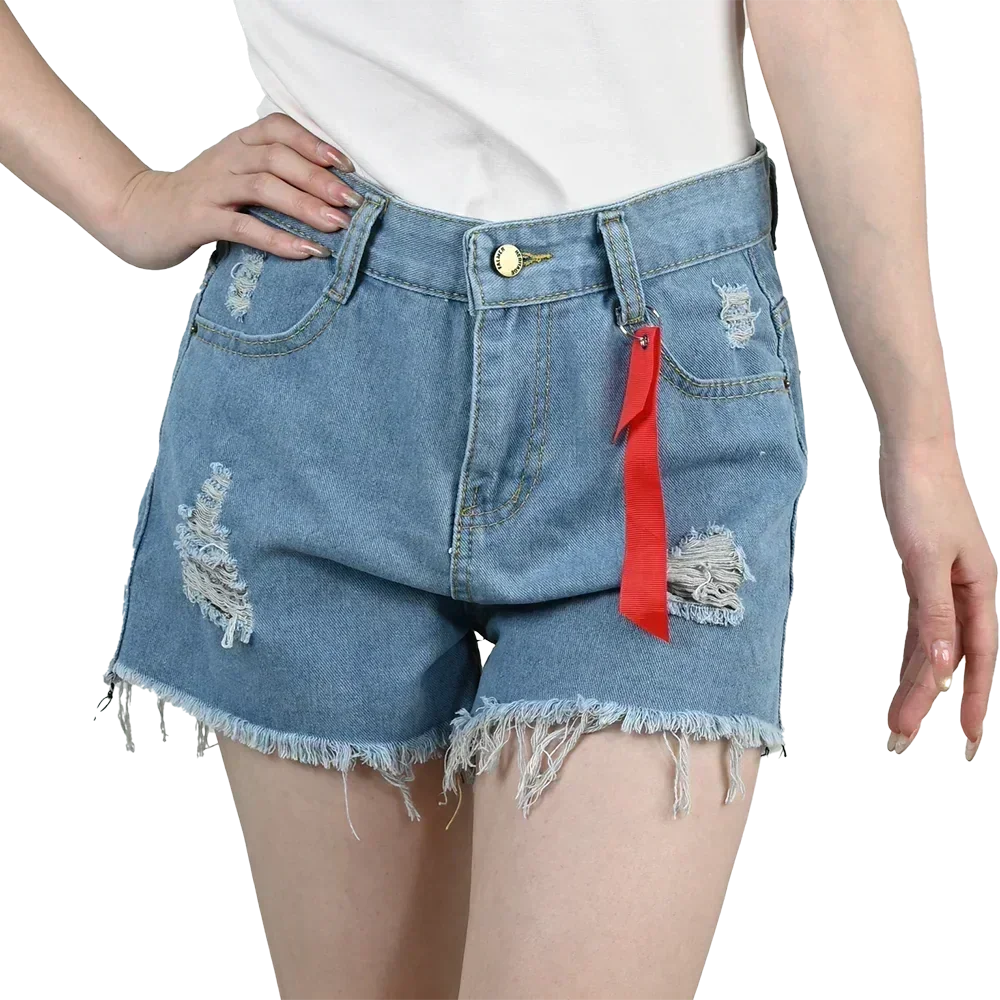 3pcs Women's High Waist Denim Shorts 2025 Summer Black Blue White Hot Pants Ripped Jeans Shorts Woman Short Trousers Streetwear