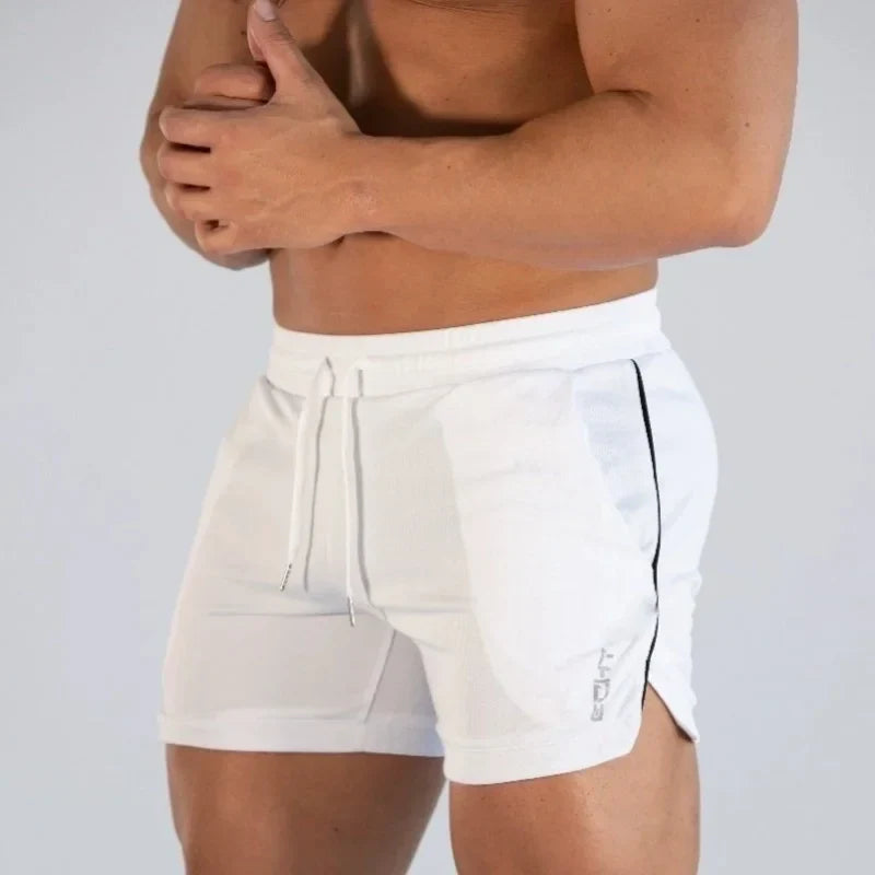 2025 NEW Mens Gym Training Shorts Men Sports Casual Clothing Fitness Running Grid Beach pants quick-drying Breathable men Shorts