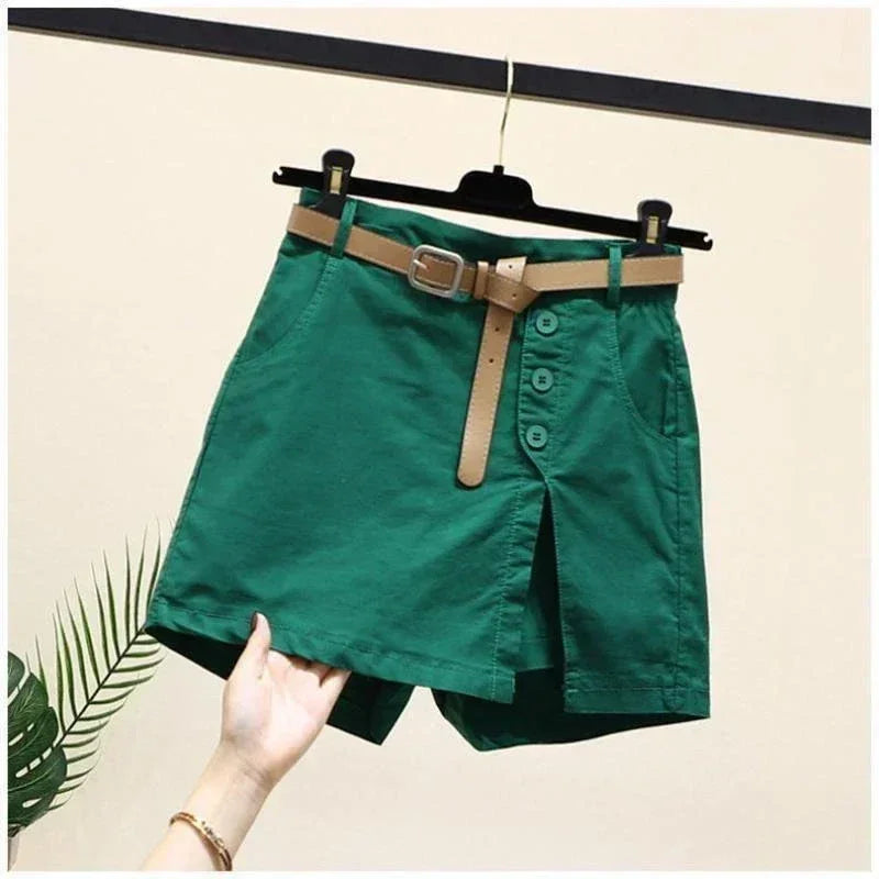 Casual Cotton Shorts Women's Summer Clothes New Versatile Fashion Thin A-word Pants Elastic Waist Skirt Pants Shorts for Women