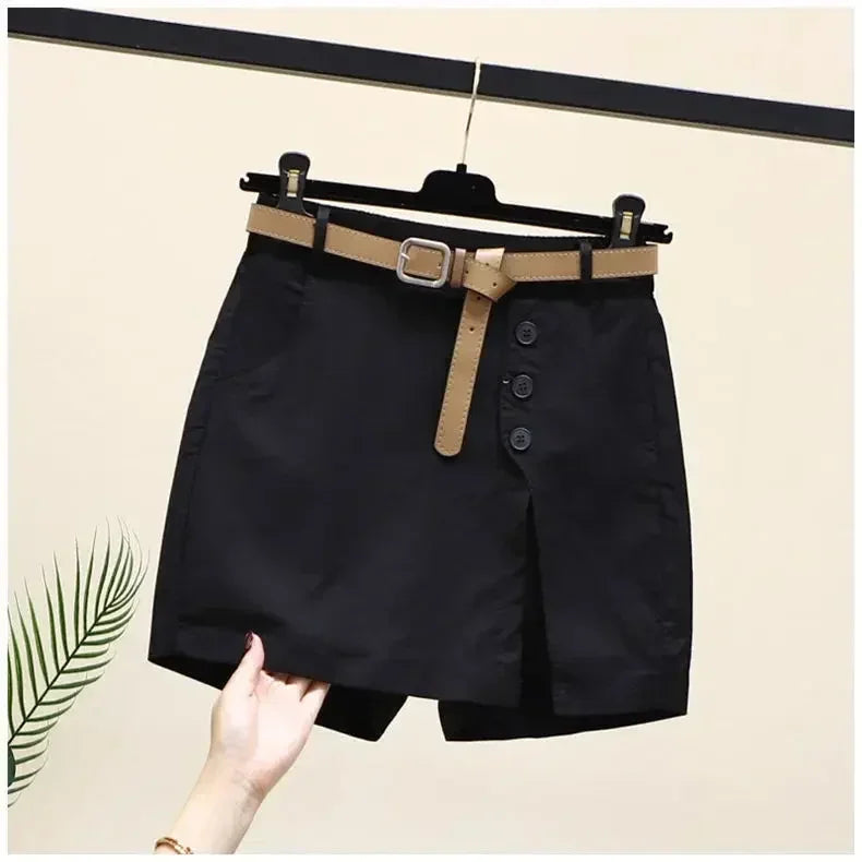 Casual Cotton Shorts Women's Summer Clothes New Versatile Fashion Thin A-word Pants Elastic Waist Skirt Pants Shorts for Women