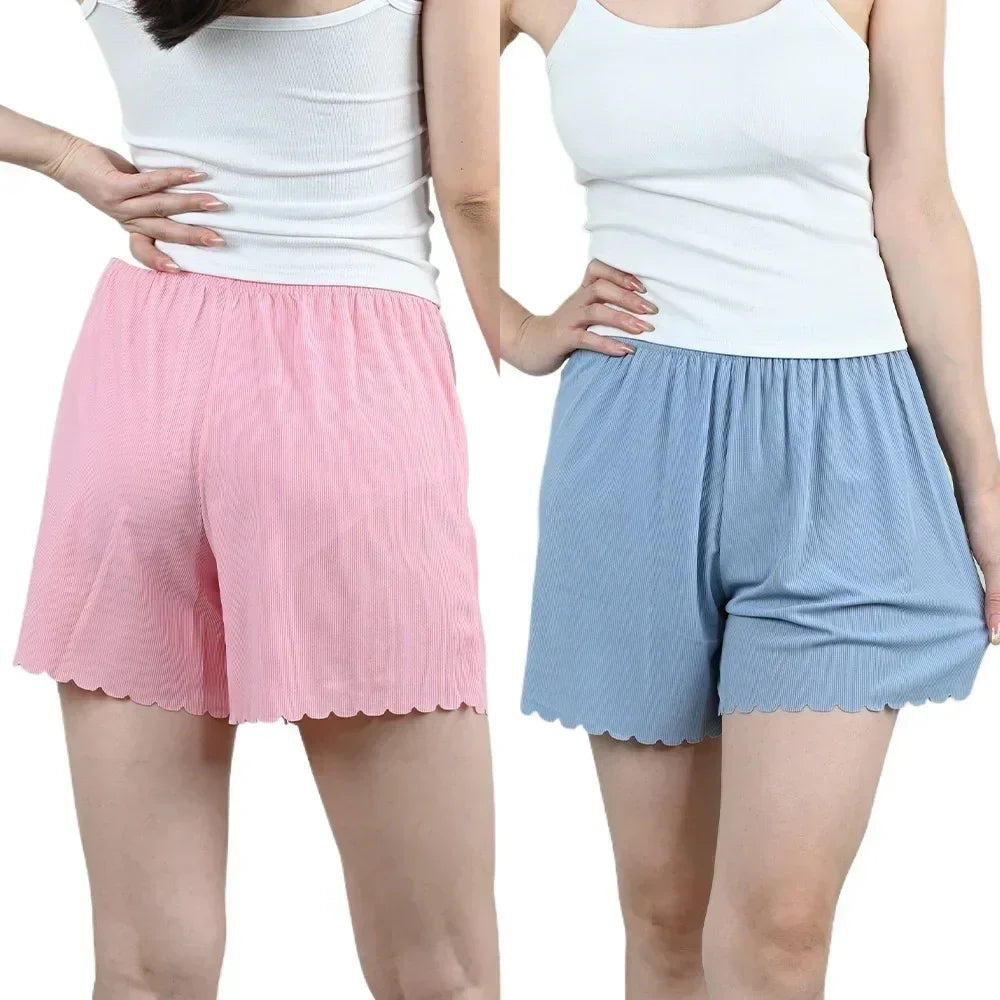 1pcs Women's Summer Thin Ice Silk Safety Pants Woman Shorts Female Loose L-7XL shorts plus Size Ice Silk Safe Pants Pajama