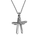 CZ Twin Cross Necklace